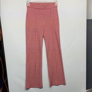 Free People Red Plaid Checkered Pants